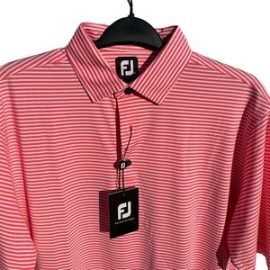 Footjoy Polo Men’s Shirt NWT Short Sleeve : M : Coral : CP Printed on Sleeve